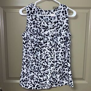 Merona Black and White Sleeveless Blouse medium
